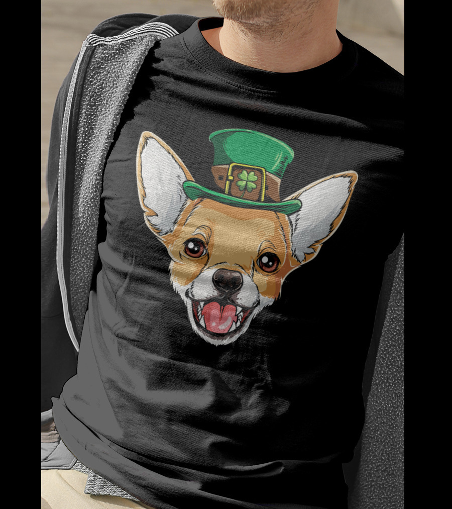 Chihuahua Leprechaun Hat Shamrock T-Shirt