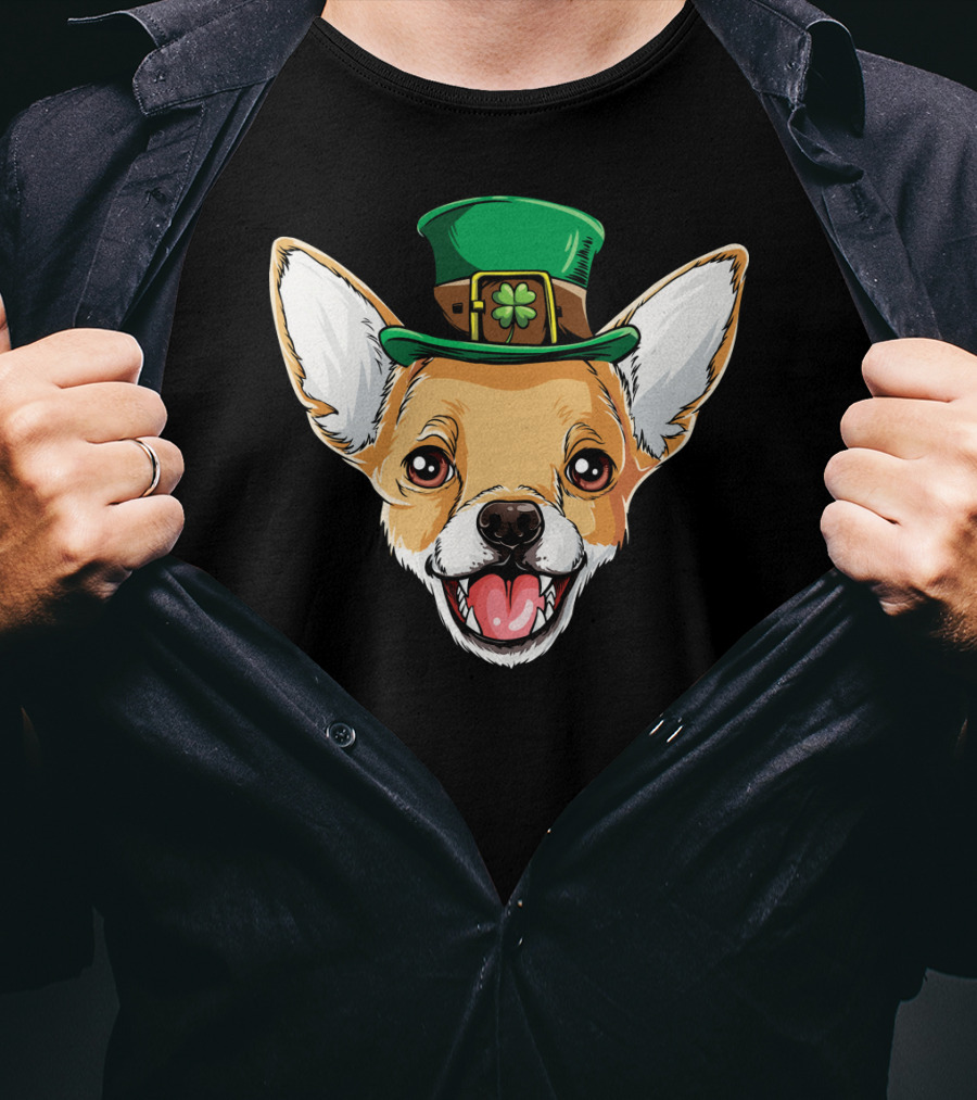 Chihuahua Leprechaun Hat Shamrock T-Shirt