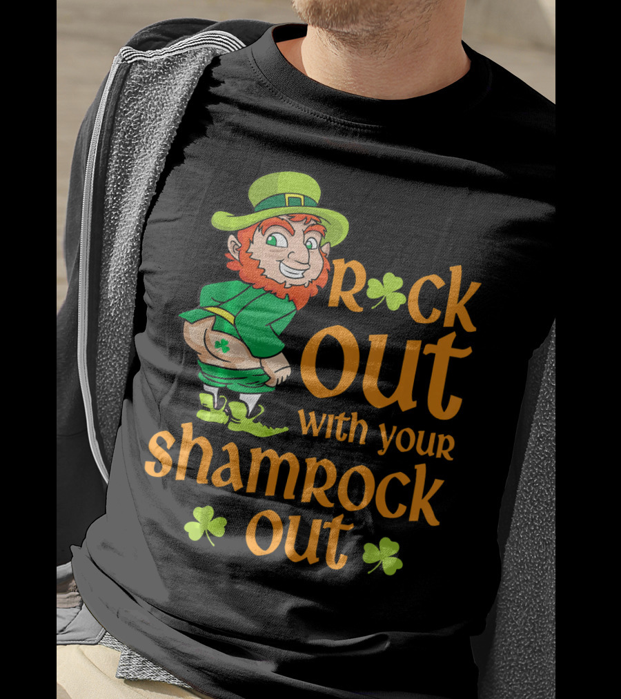 St Patricks Day Rock Out With Your Shamrock Out T-Shirt