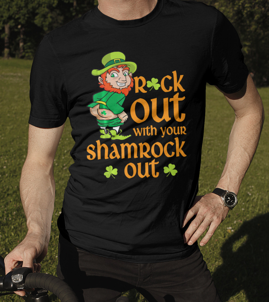 St Patricks Day Rock Out With Your Shamrock Out T-Shirt