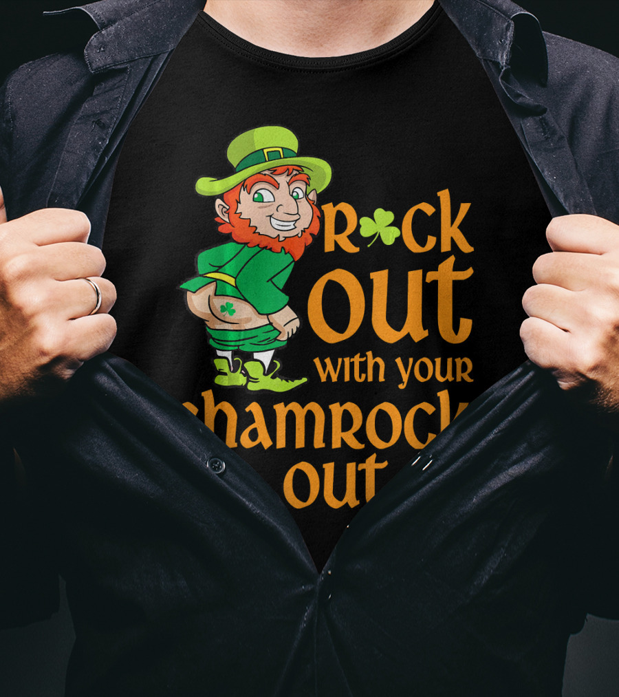 St Patricks Day Rock Out With Your Shamrock Out T-Shirt