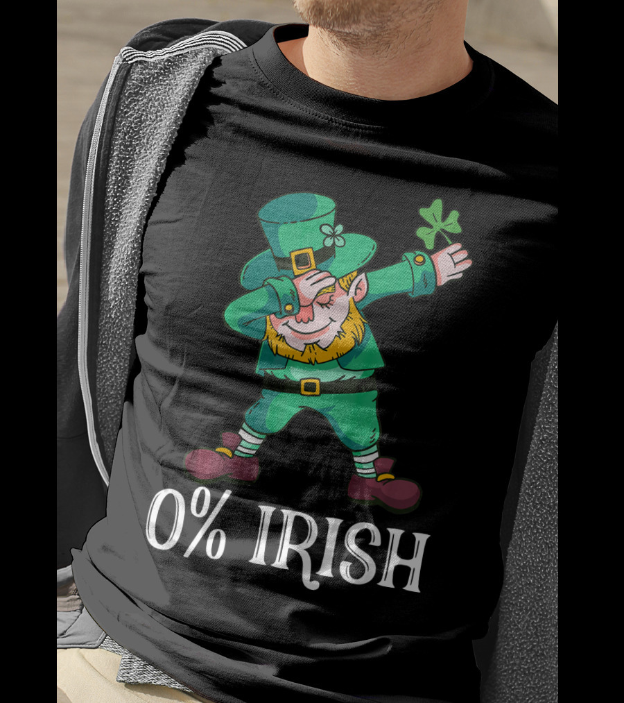 0% Irish Dabbing Leprechaun St Patricks T-Shirt