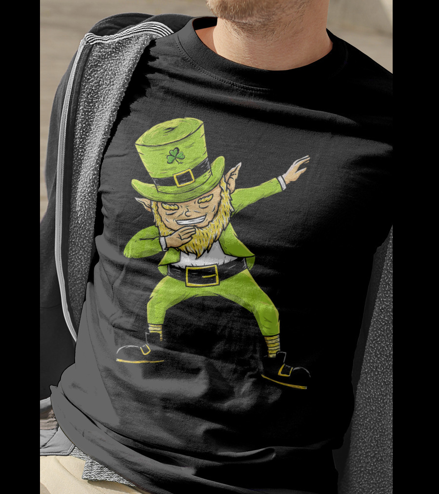Funny Dabbing Leprechaun Boys St Patrick's Day Dance T-Shirt