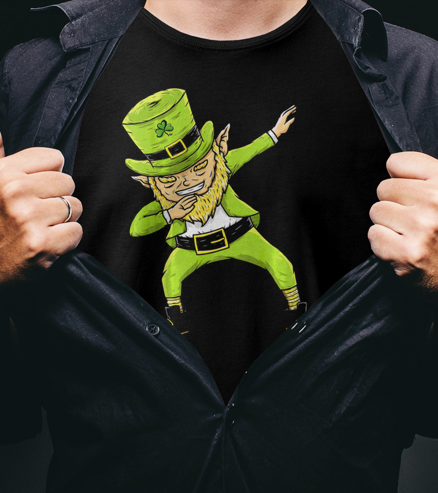Funny Dabbing Leprechaun Boys St Patrick's Day Dance T-Shirt