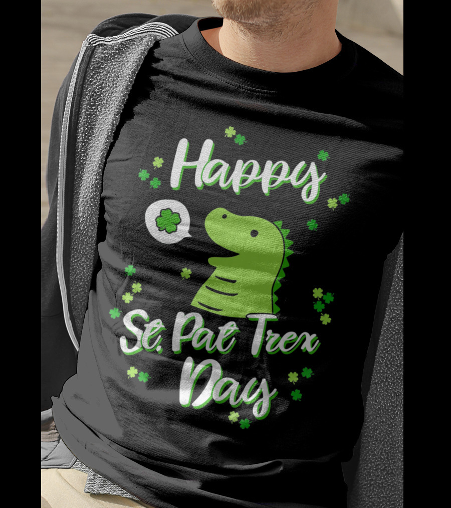 Happy St. Pat Trex Day With Dinosaur And Shamrocks T-Shirt