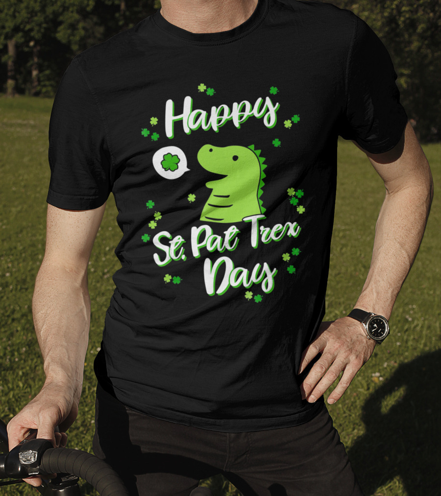 Happy St. Pat Trex Day With Dinosaur And Shamrocks T-Shirt