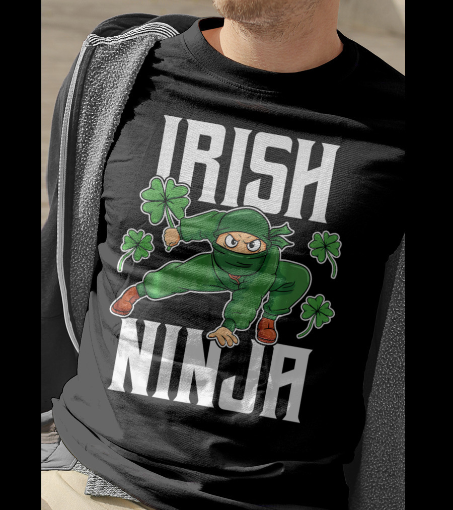 Irish Ninja Shamrock Warrior Awesome T-Shirt