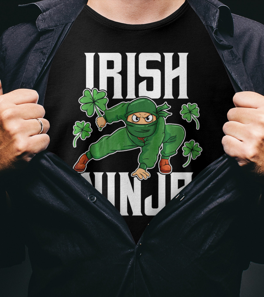 Irish Ninja Shamrock Warrior Awesome T-Shirt