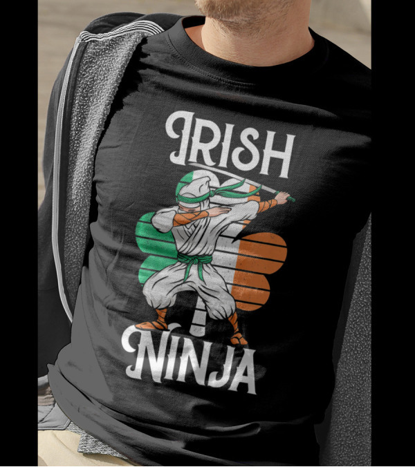 Irish Ninja Clover Martial Arts Pose T-Shirt