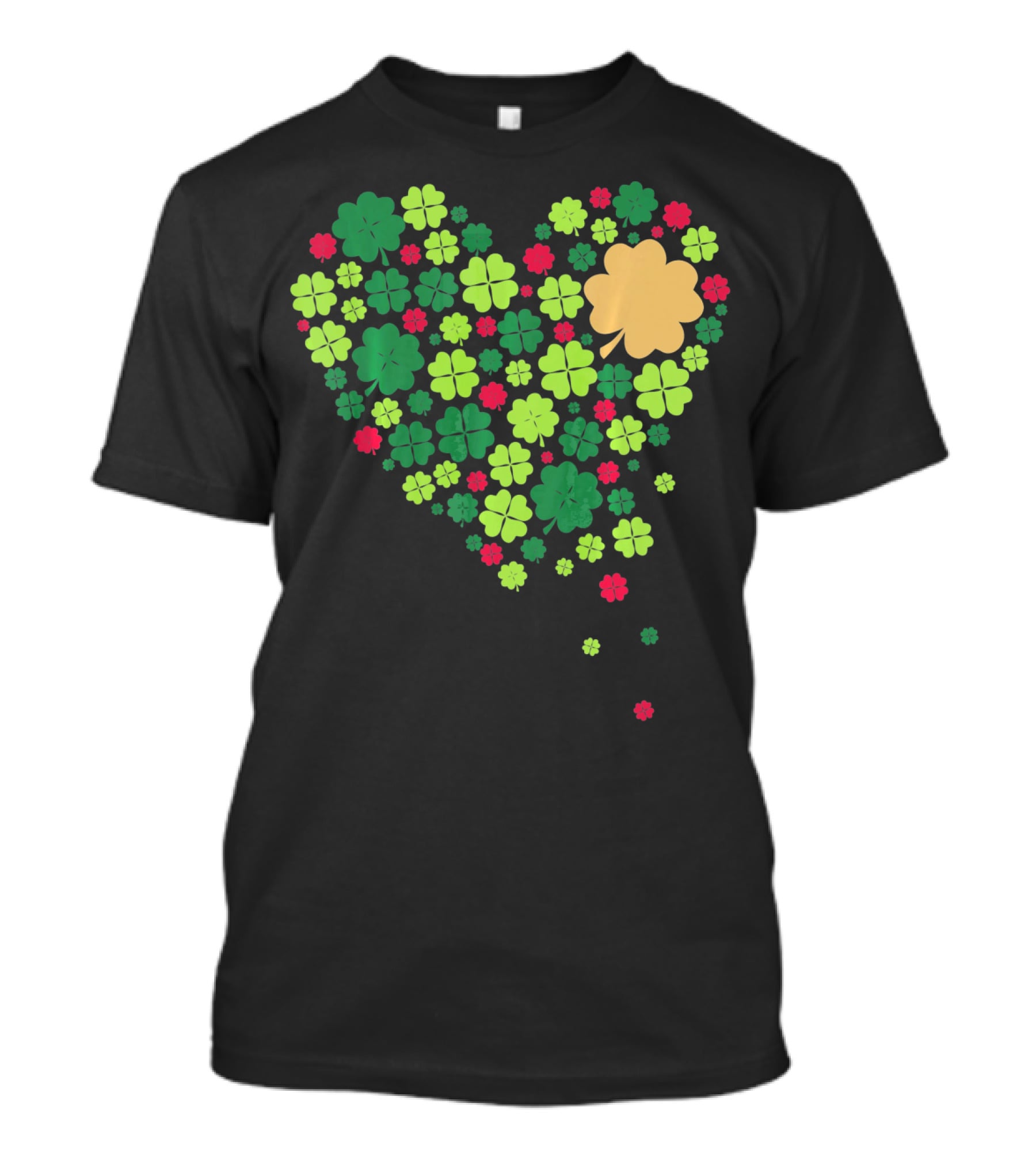 Cute Heart Of Four Leaf Clovers St Patrick's Day Lucky T-Shirt