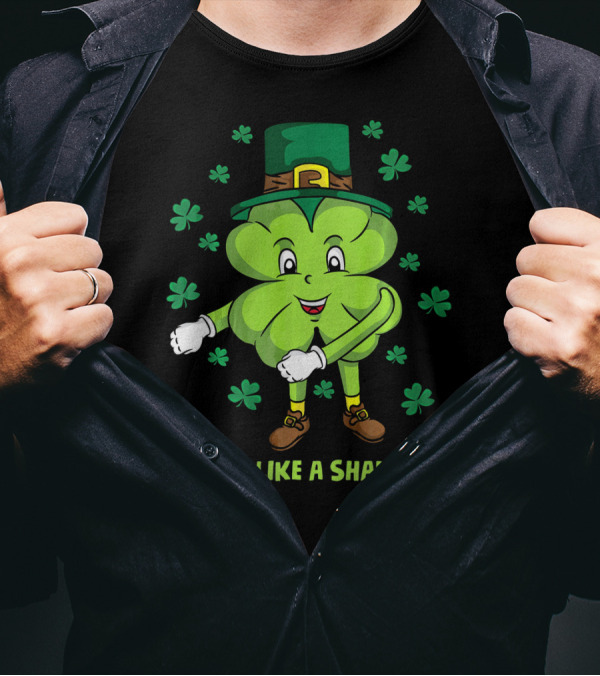 Floss Like A Shamrock St Patricks Dance Shamrock Character T-Shirt