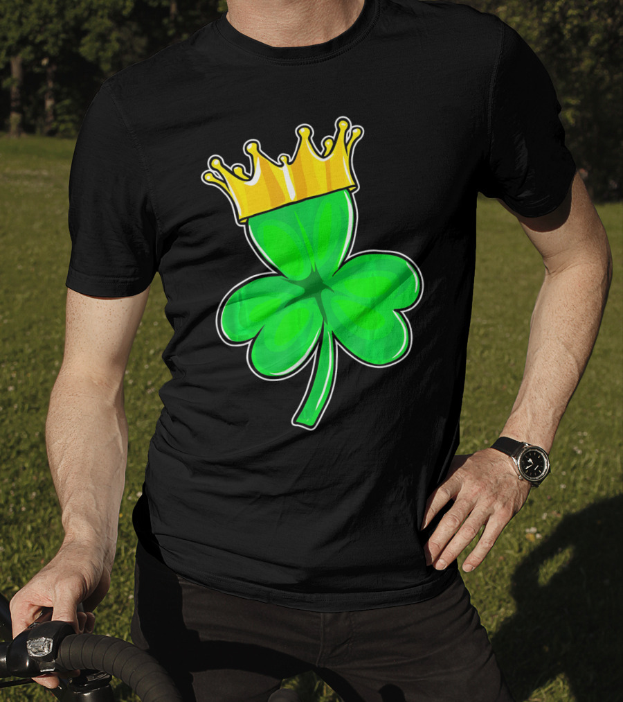 Four Leaf Clover King With Crown Of Luck T-Shirt