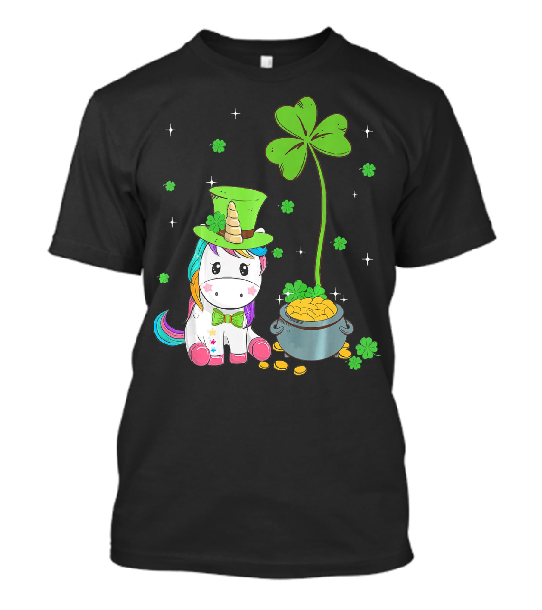Shamrock Leprechaun Unicorn St Patricks Pot Of Gold T-Shirt