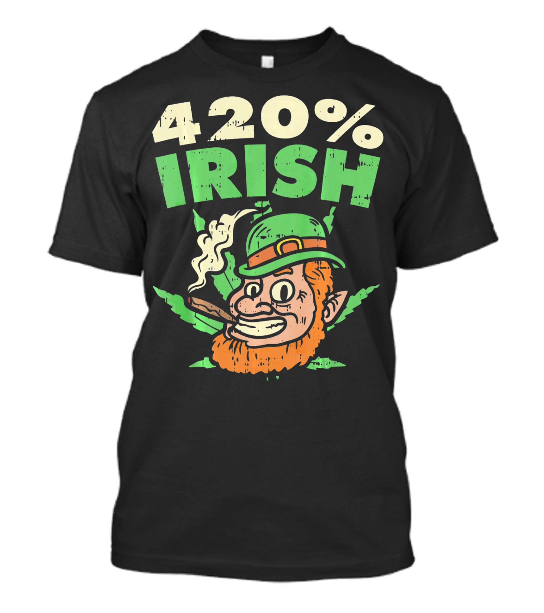 Funny St Patricks Day 420% Irish Weed Smoking Leprechaun T-Shirt