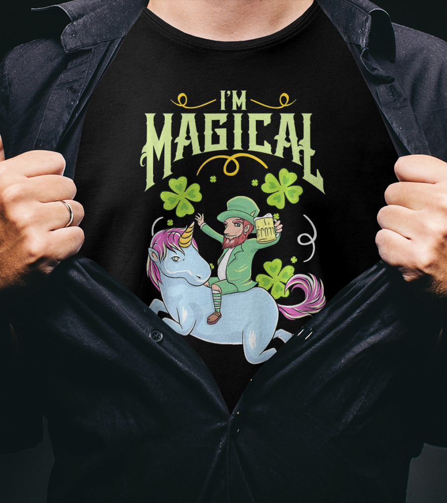 I'm Magical Leprechaun Riding Unicorn T-Shirt