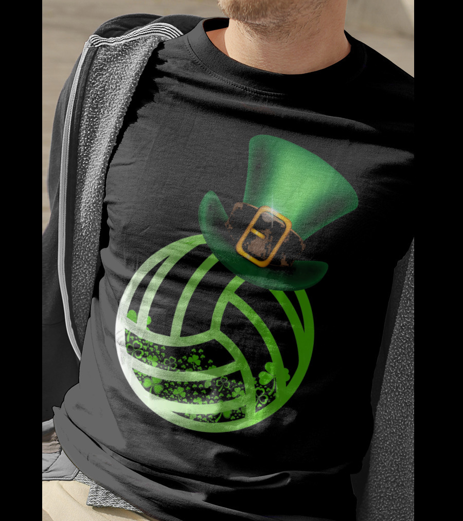 Shamrock Volleyball Leprechaun St Patrick's Green Hat T-Shirt