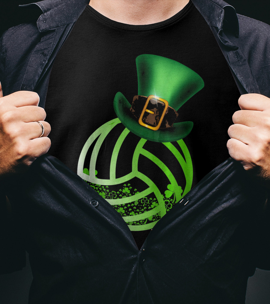 Shamrock Volleyball Leprechaun St Patrick's Green Hat T-Shirt