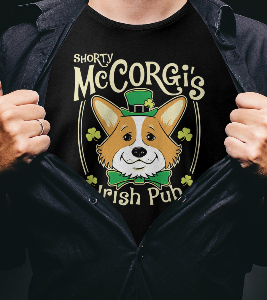 Shorty McCorgi's Irish Pub Corgi Shenanigans T-Shirt