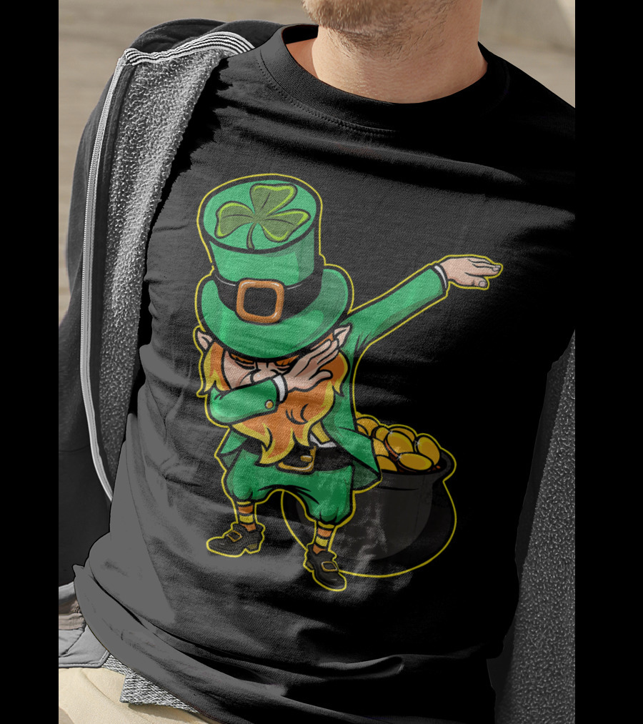 Dabbing Leprechaun Dabechaun Pot Of Gold T-Shirt