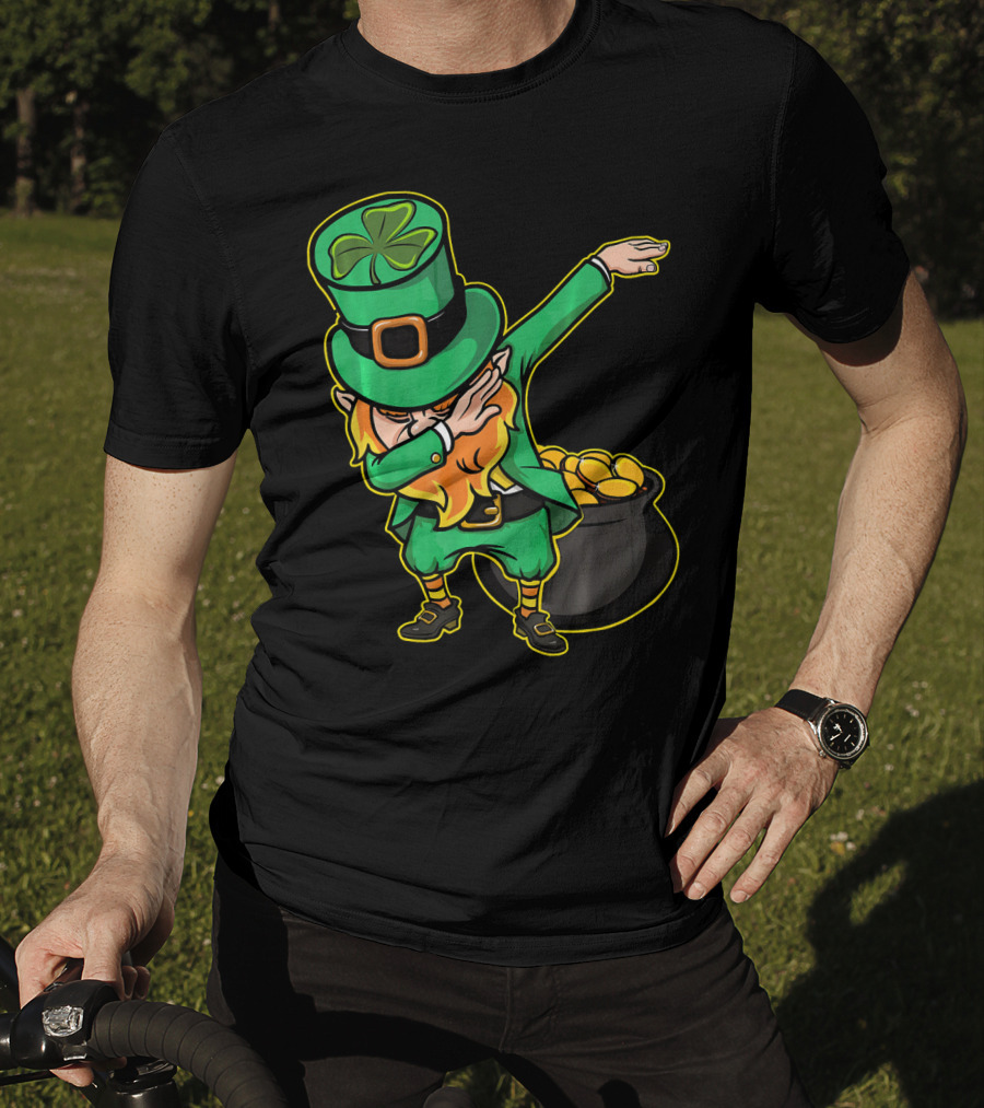 Dabbing Leprechaun Dabechaun Pot Of Gold T-Shirt