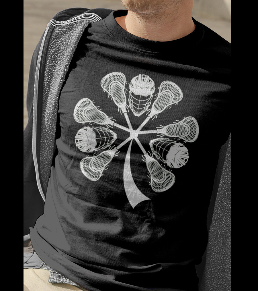 Irish Lacrosse Helmet And Sticks Shamrock T-Shirt