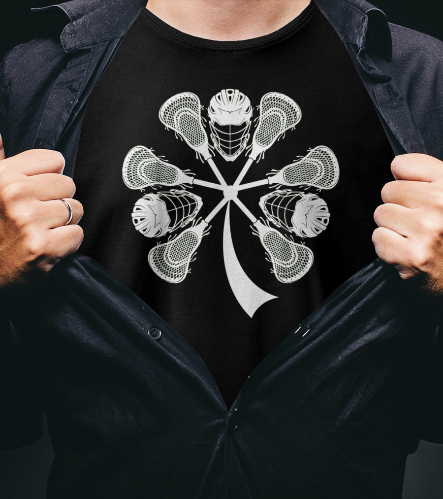 Irish Lacrosse Helmet And Sticks Shamrock T-Shirt