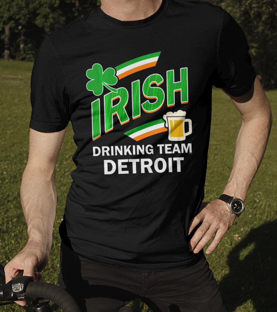 Detroit Irish Drinking Team St Patricks Clover Beer T-Shirt