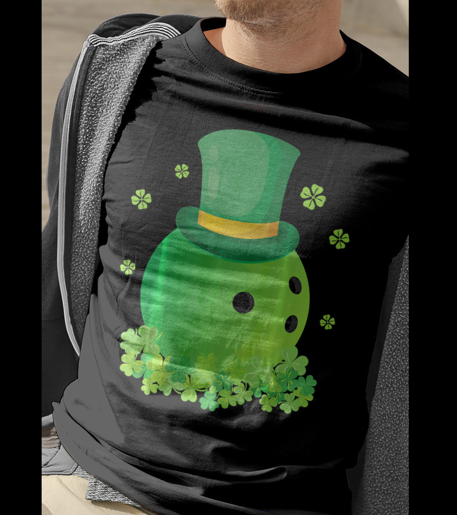 Bowling Leprechaun Hat Clover Luck T-Shirt