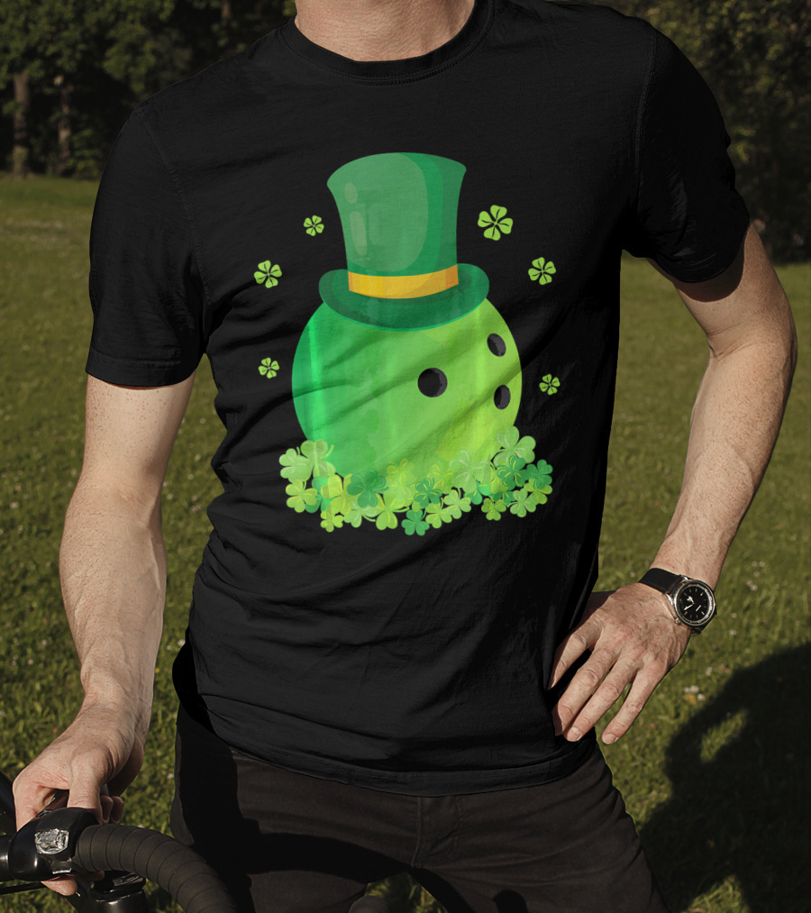 Bowling Leprechaun Hat Clover Luck T-Shirt