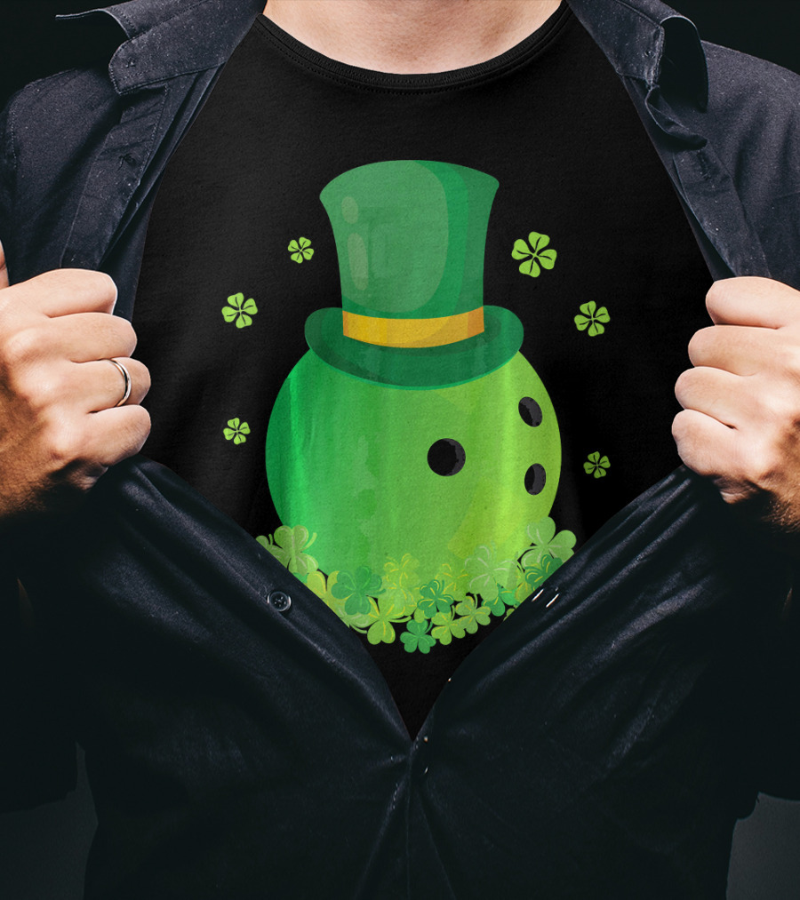 Bowling Leprechaun Hat Clover Luck T-Shirt