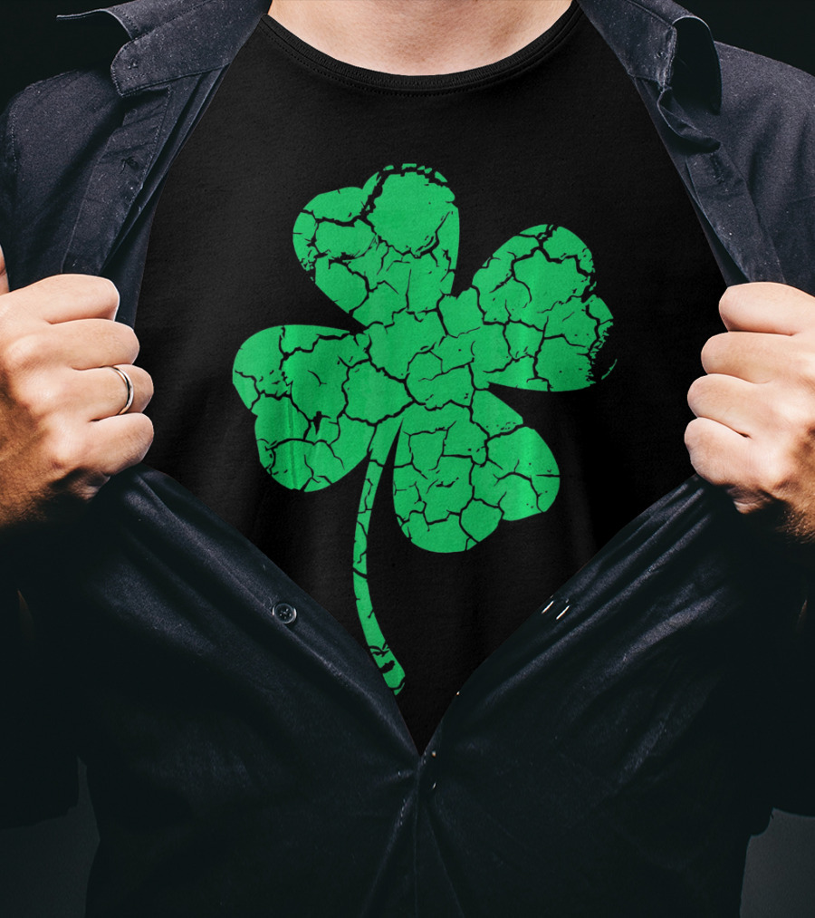 Distressed Four Leaf Clover Lucky T-Shirt