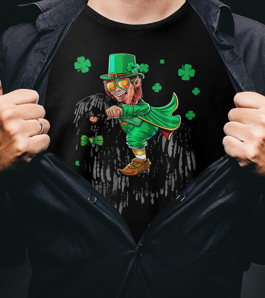 Leprechaun Puli Shamrock St. Patricks Celebration With Bowtie And Hat T-Shirt