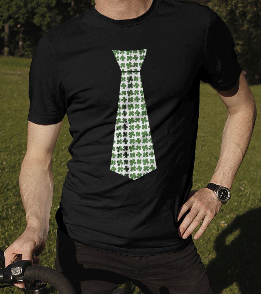 Cute Green Shamrock Necktie For St. Patrick's Day Celebrations T-Shirt