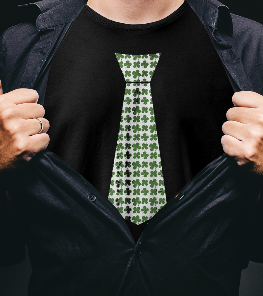 Cute Green Shamrock Necktie For St. Patrick's Day Celebrations T-Shirt