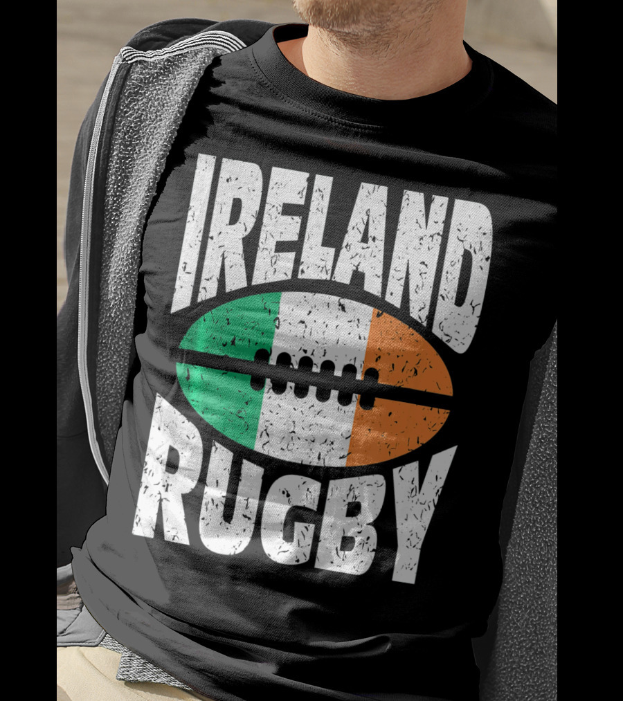 Ireland Rugby Irish Flag Rugby Ball T-Shirt