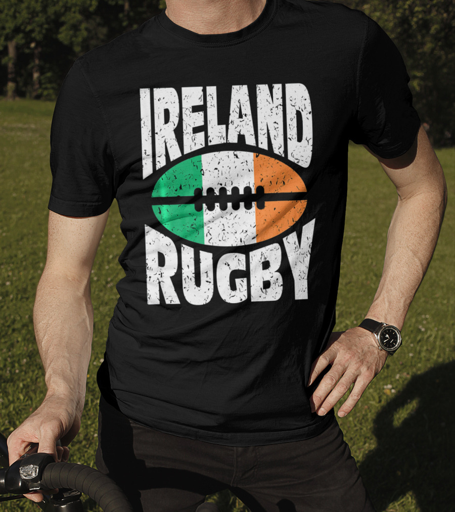 Ireland Rugby Irish Flag Rugby Ball T-Shirt