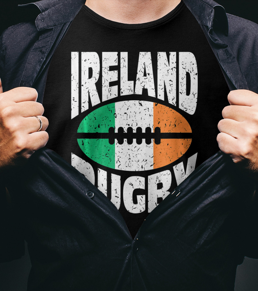 Ireland Rugby Irish Flag Rugby Ball T-Shirt