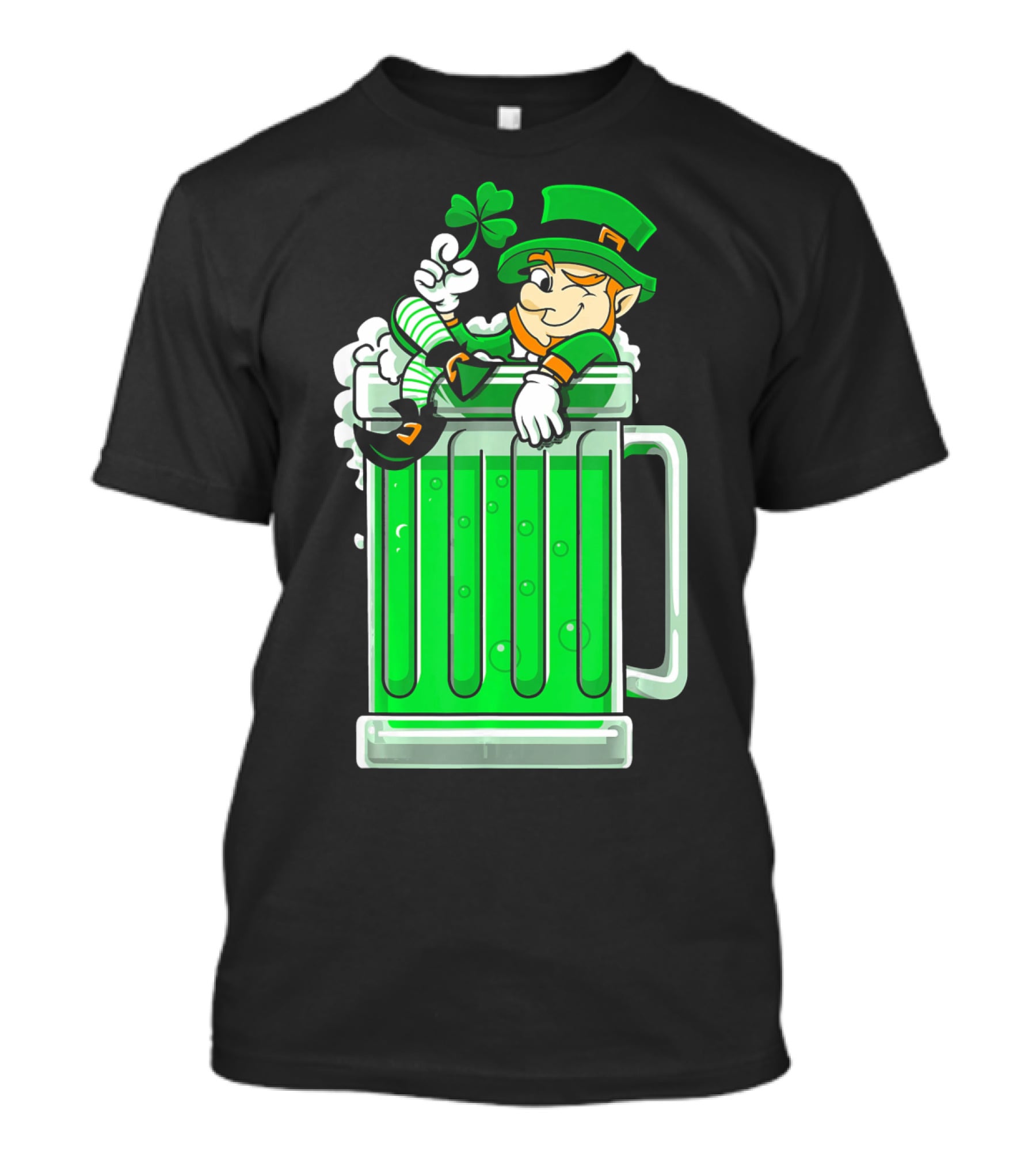 St Patricks Day Drinking Green Beer Leprechaun Shamrock T-Shirt