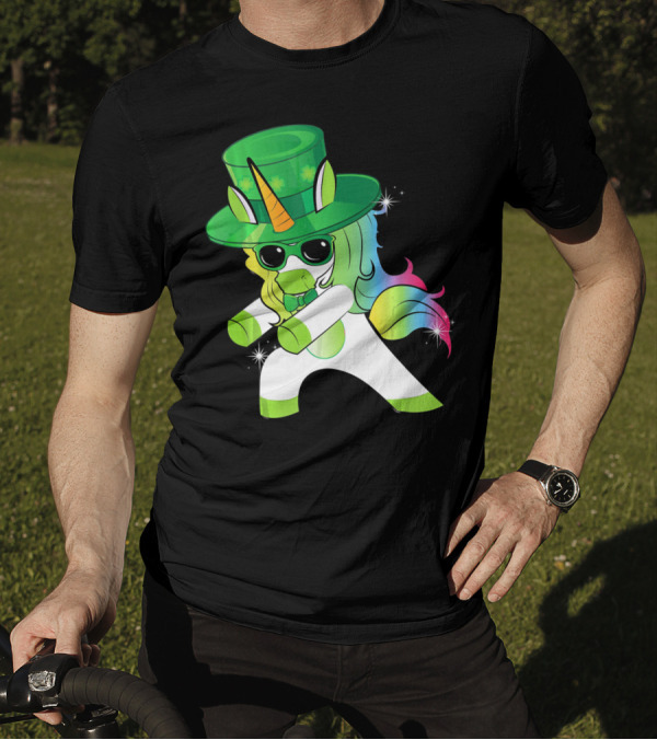 Flossing Unicorn St. Patrick's Day Rainbow Dance T-Shirt
