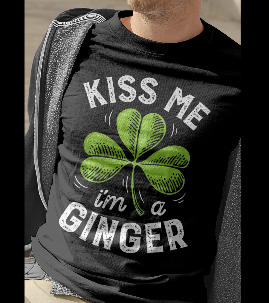Kiss Me I'm A Ginger St Patrick's Shamrock T-Shirt