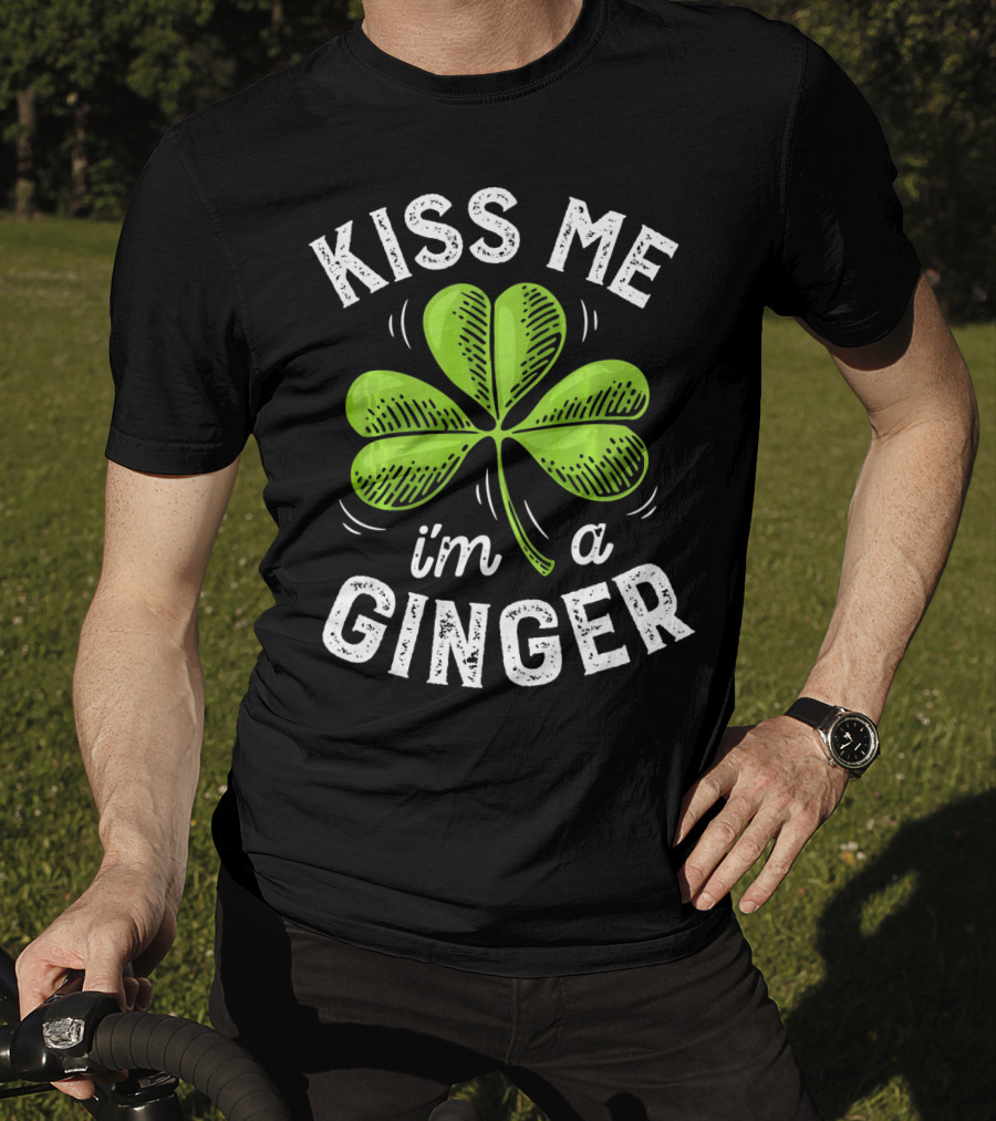 Kiss Me I'm A Ginger St Patrick's Shamrock T-Shirt