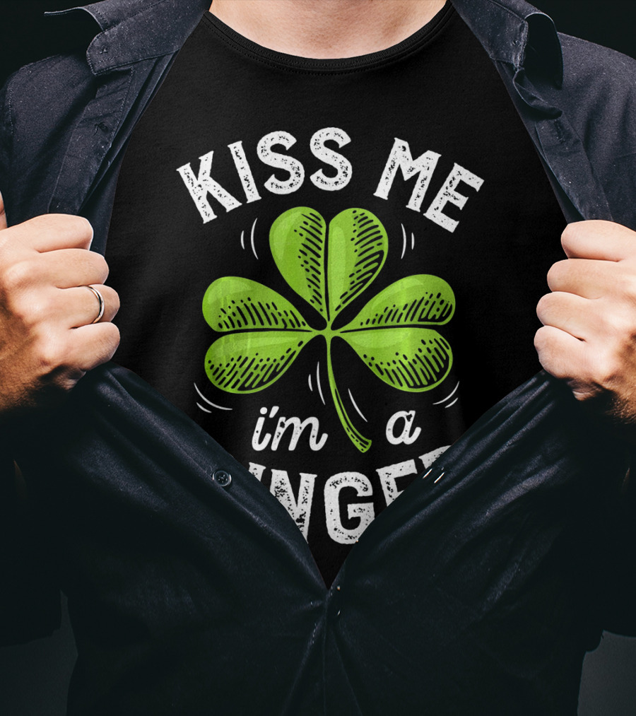 Kiss Me I'm A Ginger St Patrick's Shamrock T-Shirt