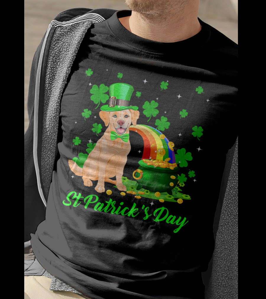 St Patrick's Day Leprechaun Golden Retriever T-Shirt