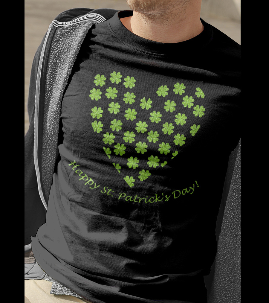 Happy St. Patrick's Day Heart Shamrock T-Shirt
