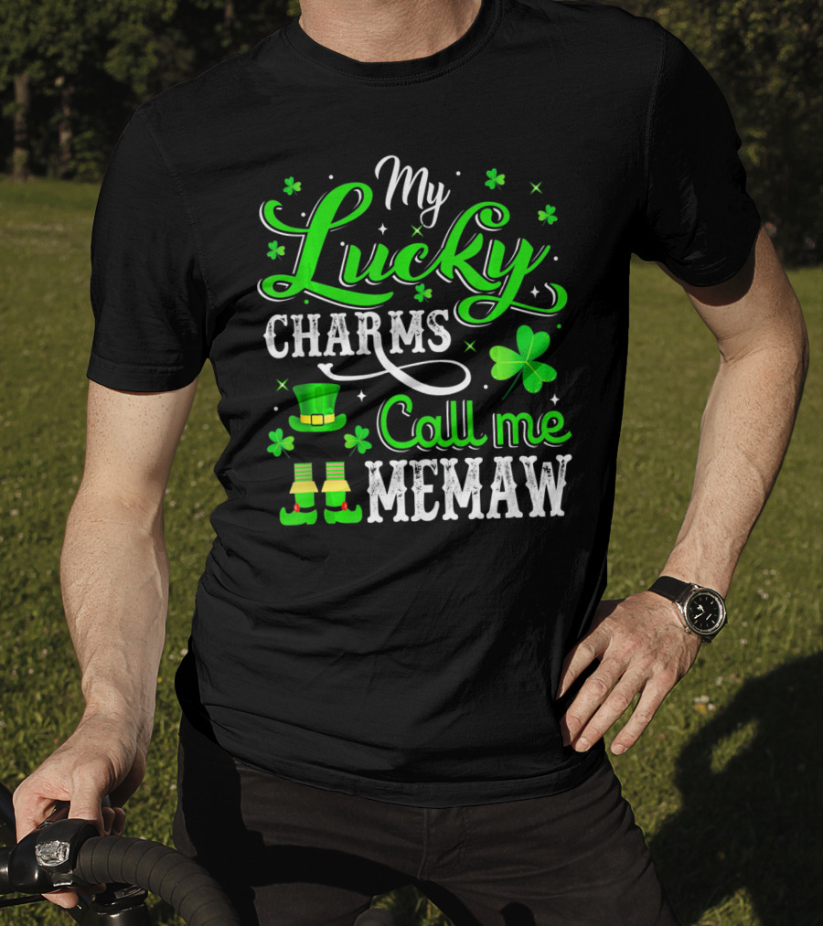 My Lucky Charms Call Me Memaw Saint Patrick Shamrock Hat Boots T-Shirt