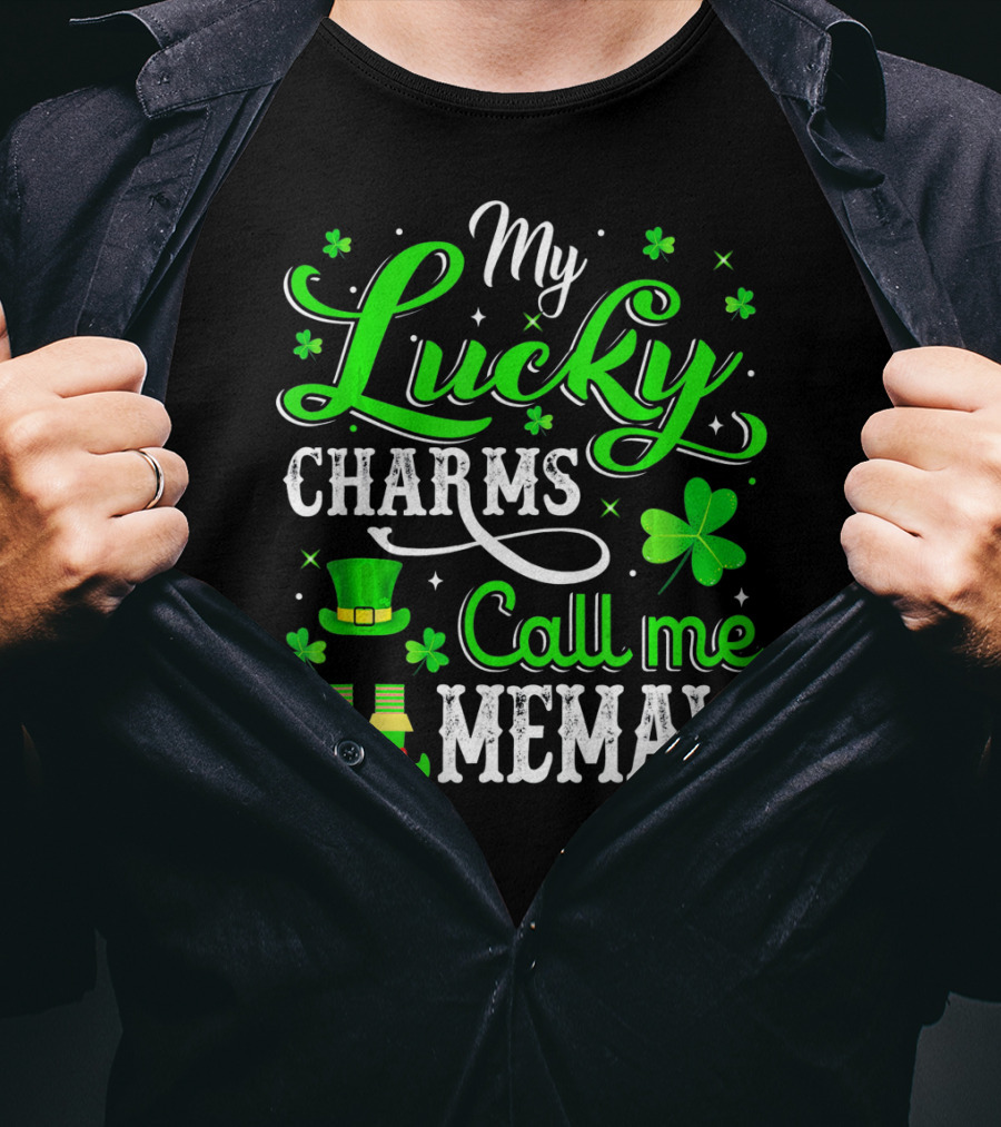 My Lucky Charms Call Me Memaw Saint Patrick Shamrock Hat Boots T-Shirt