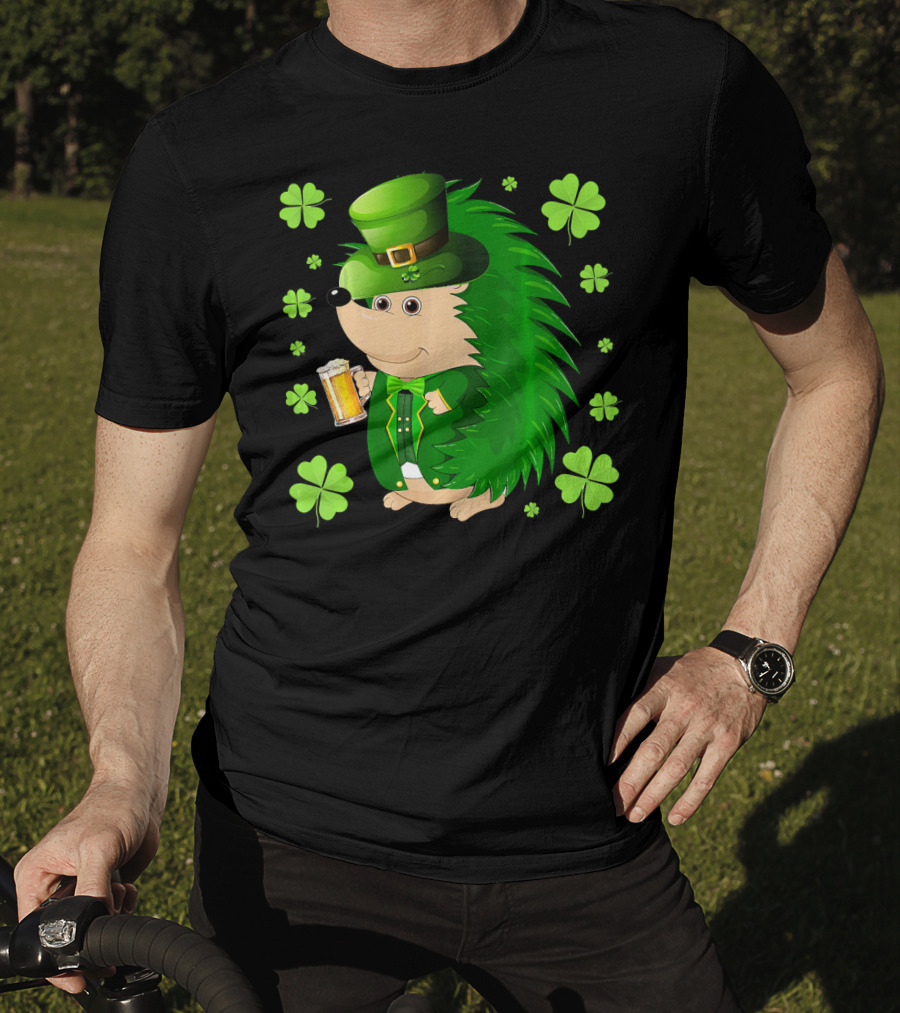 Funny Hedgichaun Leprechaun Clover Beer St. Patrick's Day T-Shirt