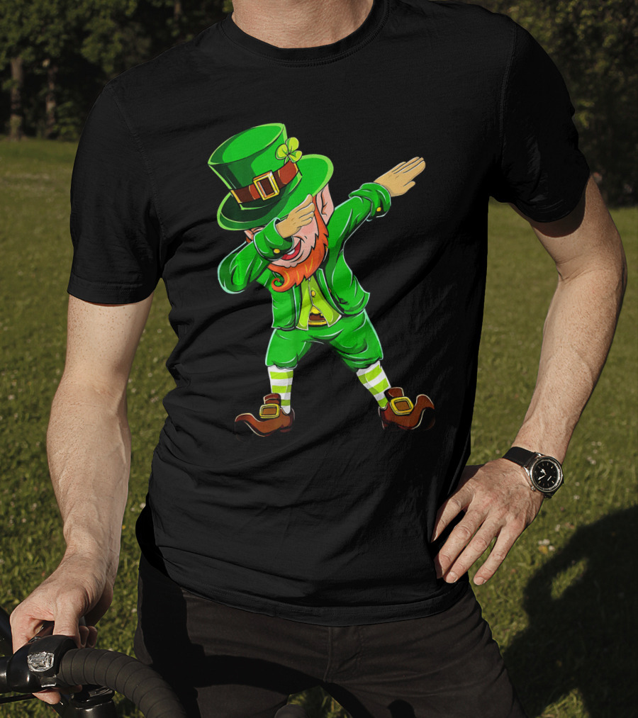 Dabbing Leprechaun Funny St Patrick Day Green Costume Irish Dance T-Shirt
