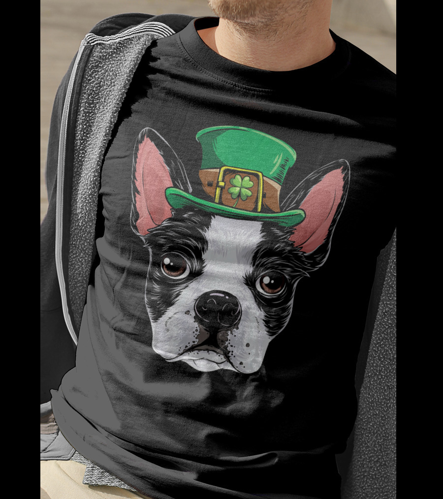 Boston Terrier Saint Patrick's Day Hat T-Shirt