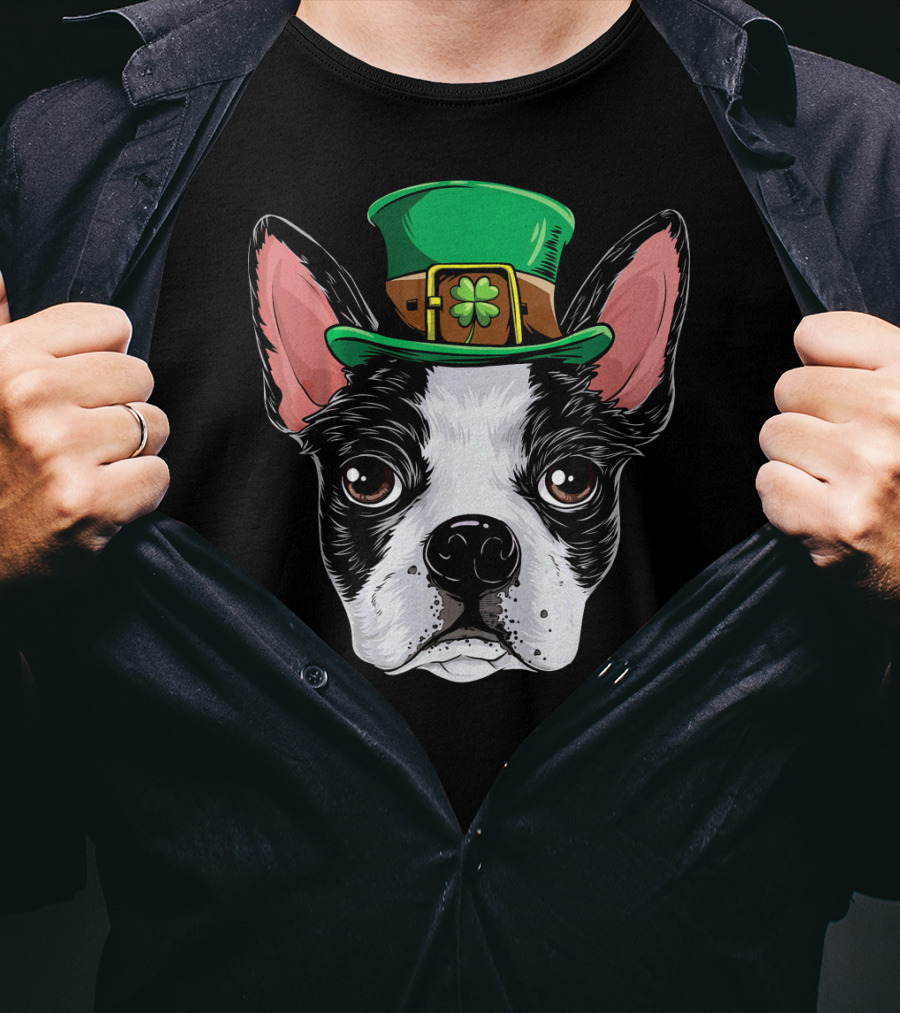 Boston Terrier Saint Patrick's Day Hat T-Shirt